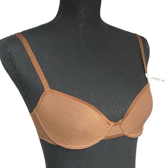 Aerie Smoothez Brown Mesh Unlined Balconette Bra 34B N0330 - Picture 2 of 5